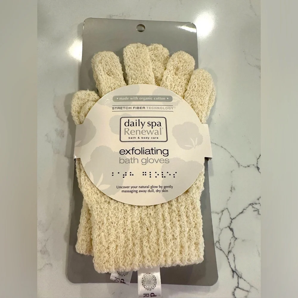 NWT Daily Spa Renewal Exfoliating Bath Gloves